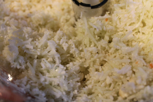 Cauliflower prepped for cauliflower rice and cauliflower porridge