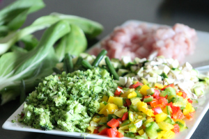 Chicken and vege curry prep